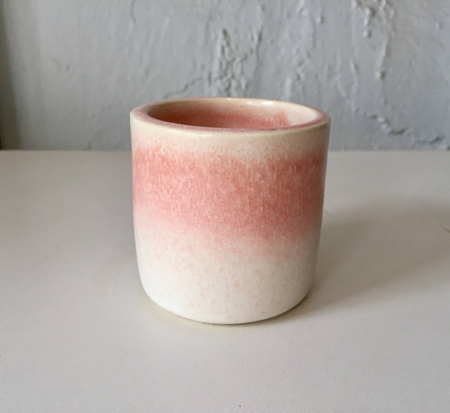 Ceramic mini planter- handmade succulenpot- ombré pink and white -