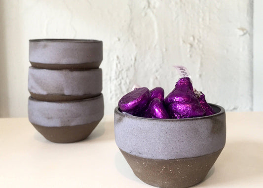 ceramic ramekin- multipurpose dish-ceramic ramekin- purple/gray-set of two