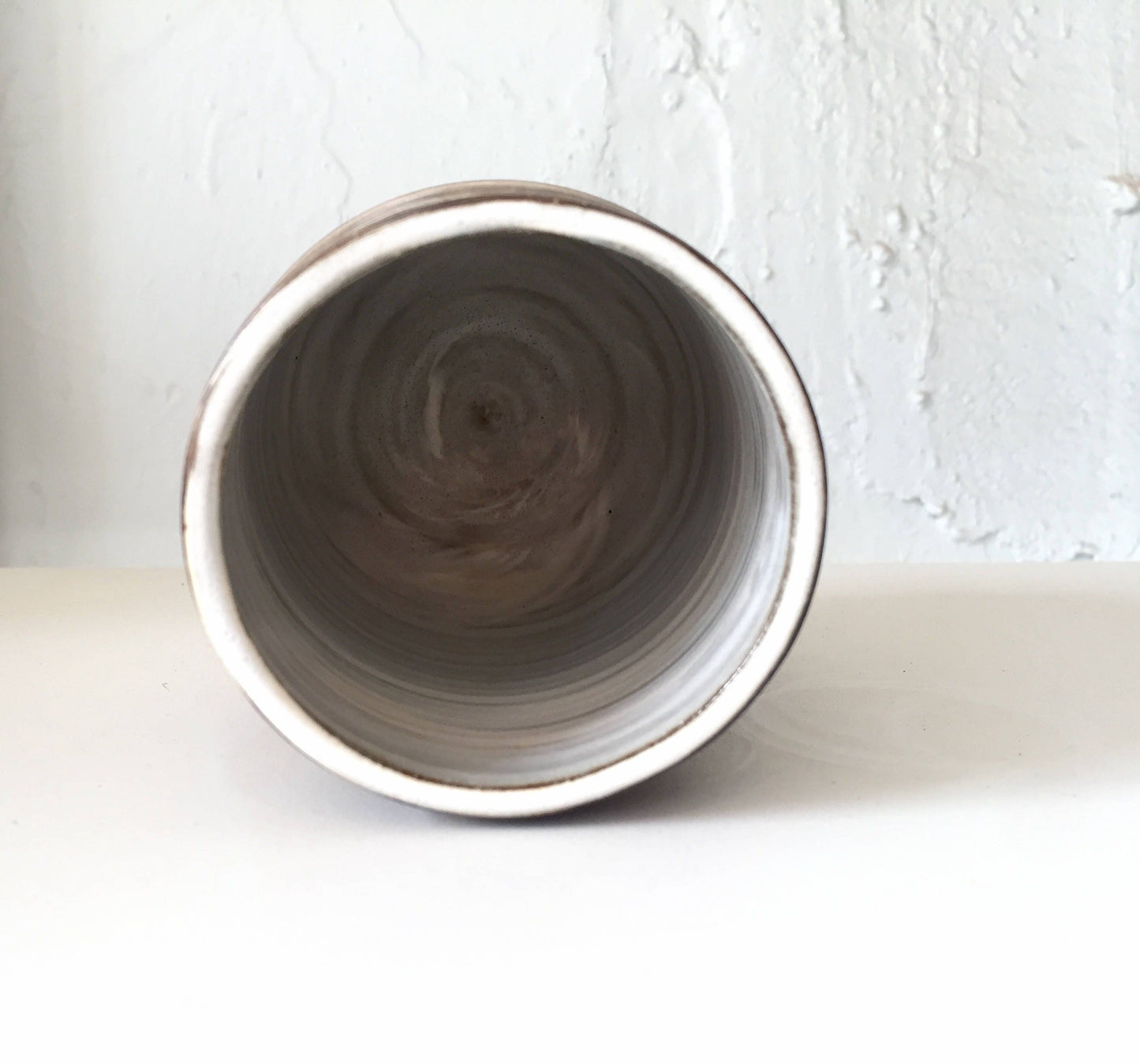 ceramic mug- tumbler- Marbled clay- brown and white- multipurpose- NEW!