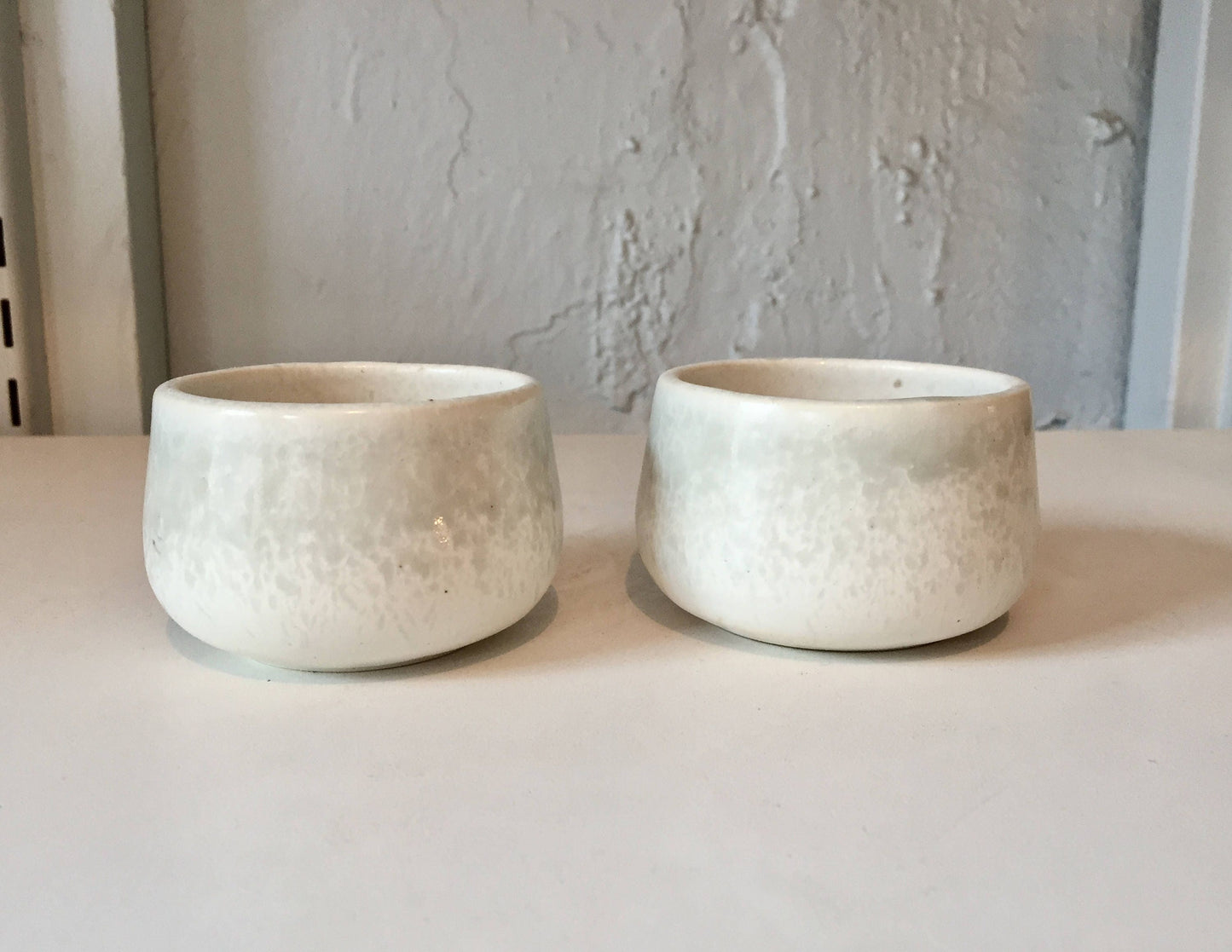 ceramic ramekin- multipurpose dish-kitchenware- White and green- set of two- NEW!