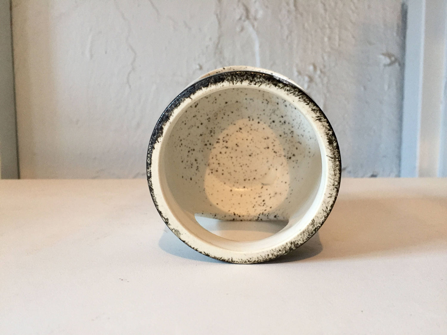 ceramic oil burner/wax melter - White and black- handmade- NEW!