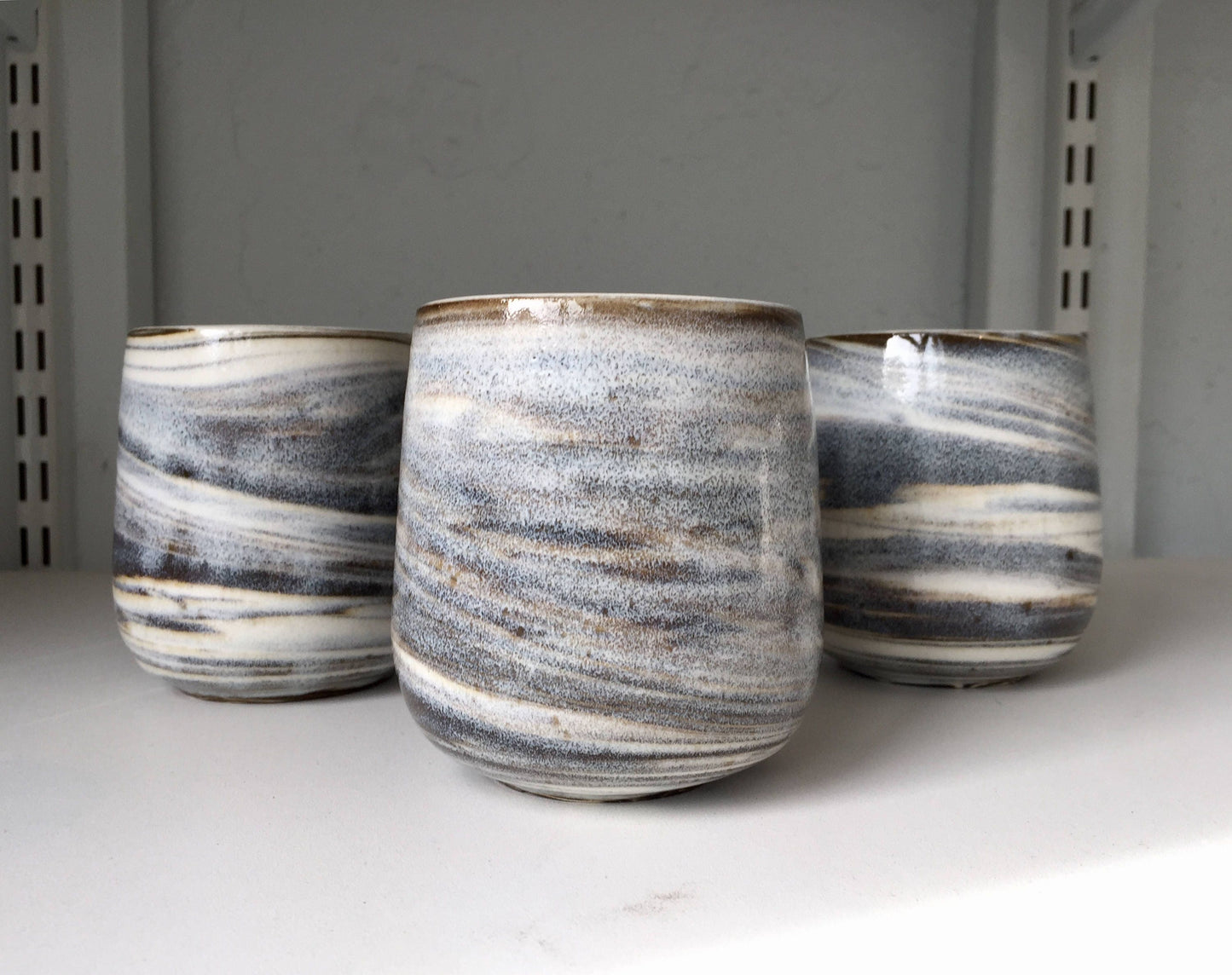 ceramic coffee mug-marble  design -brown and white -NEW Limited edition!