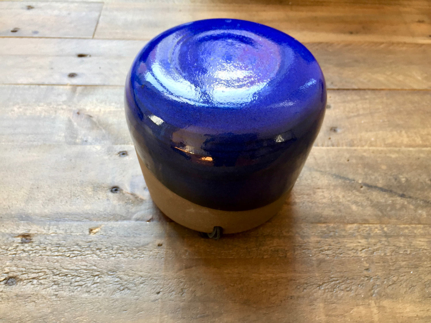 Large Ceramic planter-Blue- hanging flower pot -herb planter