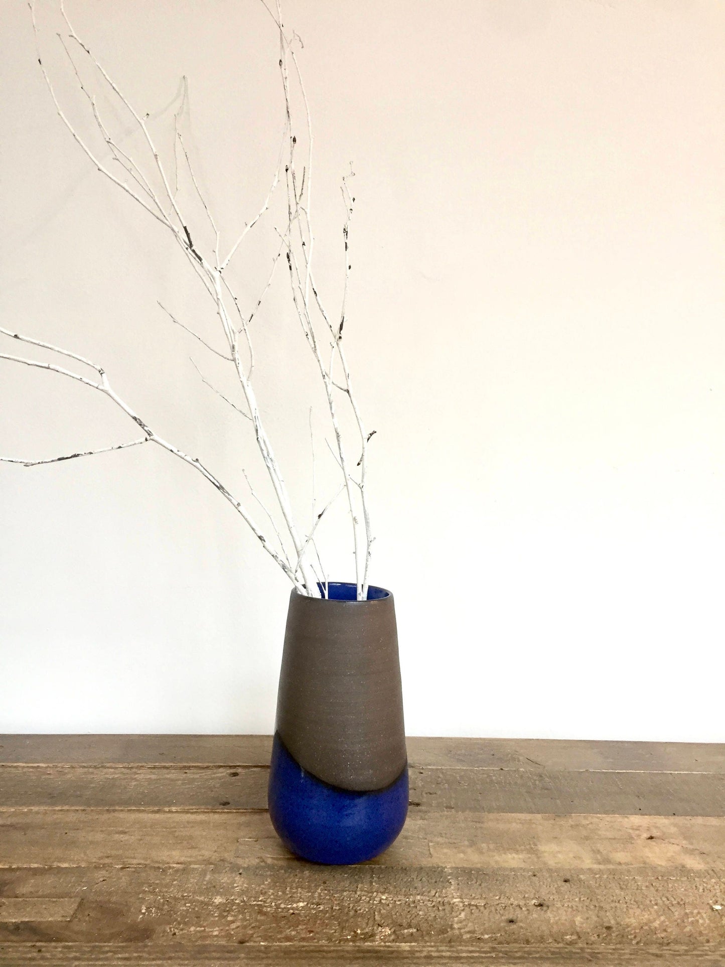 Ceramic flower vase - teardrop vase-flower holder-Cobalt blue