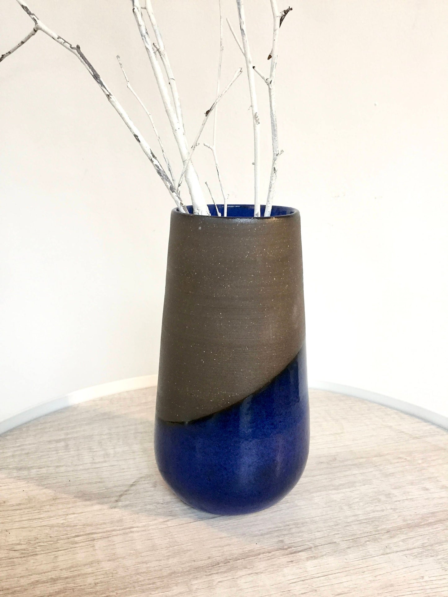 Ceramic flower vase - teardrop vase-flower holder-Cobalt blue