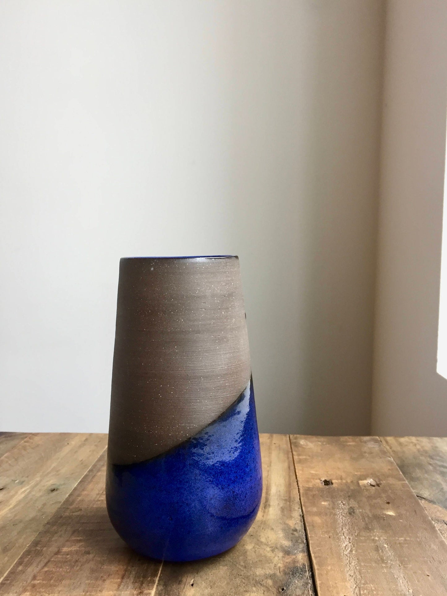 Ceramic flower vase - teardrop vase-flower holder-Cobalt blue