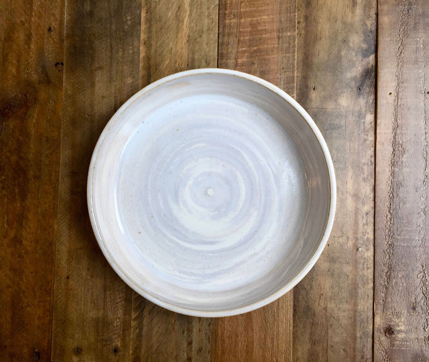 ceramic plate - beige and white marbled clay- kitchenware Blate