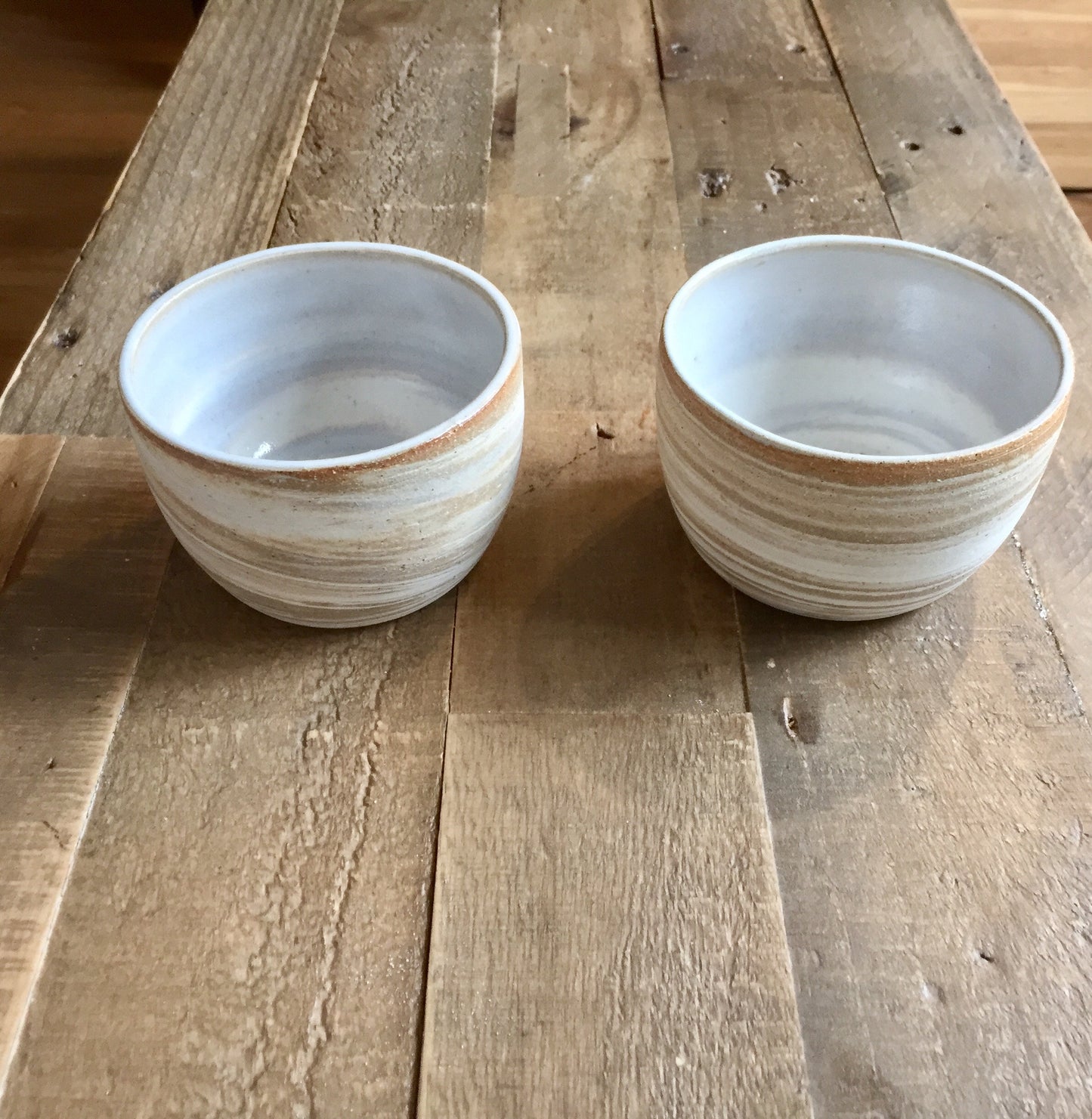 Small dip bowl-ceramic bowl - Marbled clay beige and white