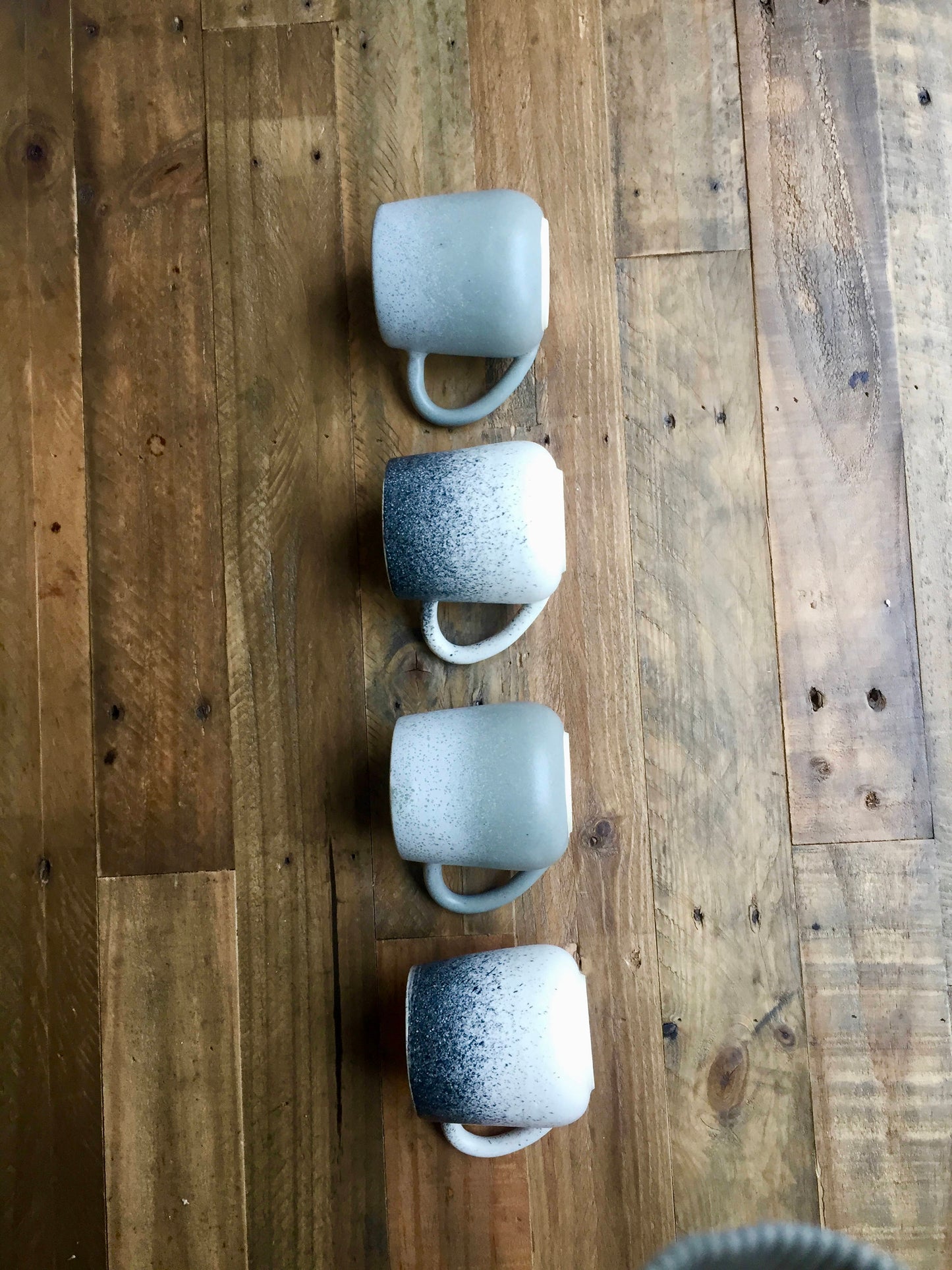 ceramic mug - handmade coffee cup- Gray and white