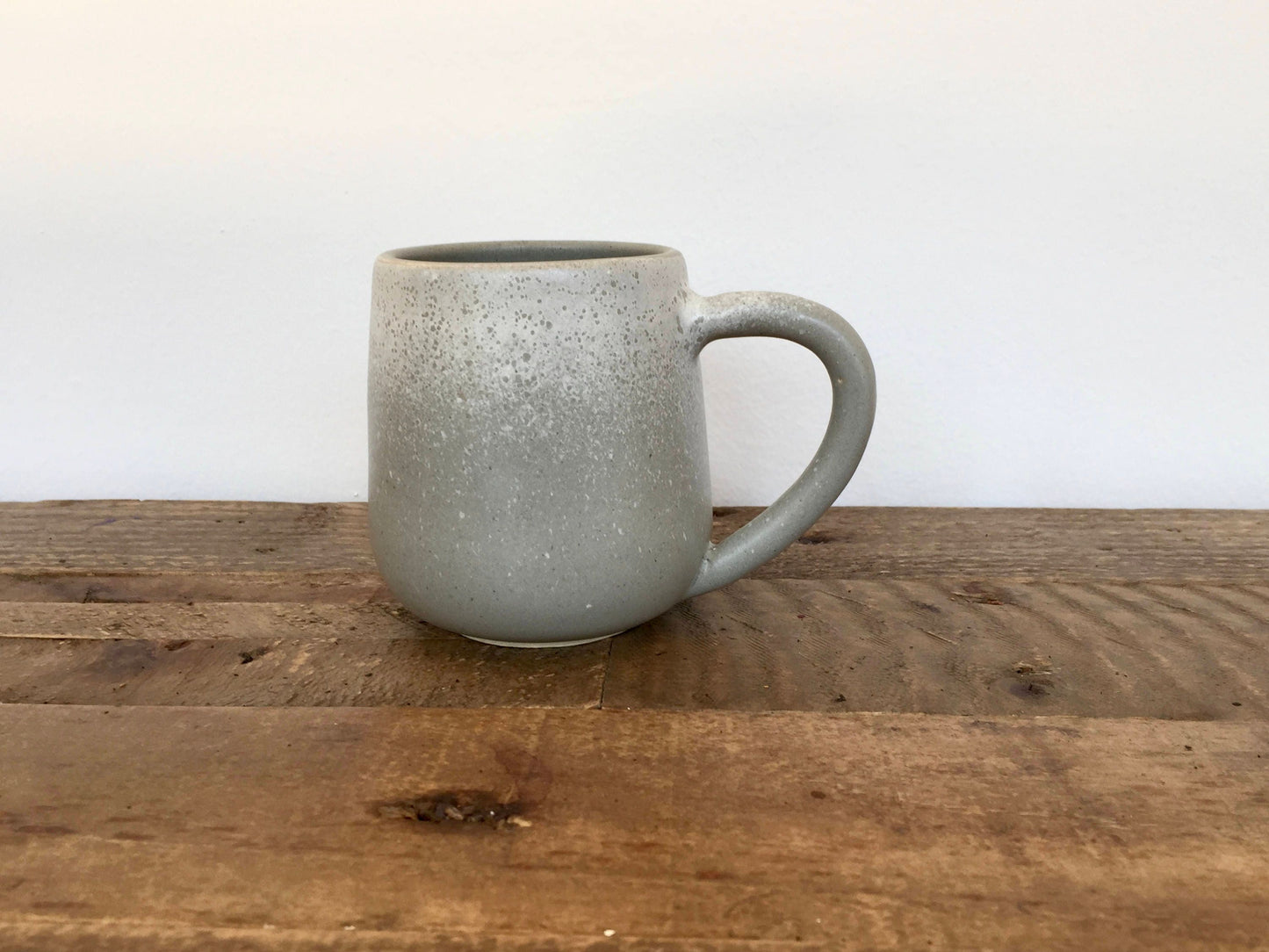 ceramic mug - handmade coffee cup- Gray and white