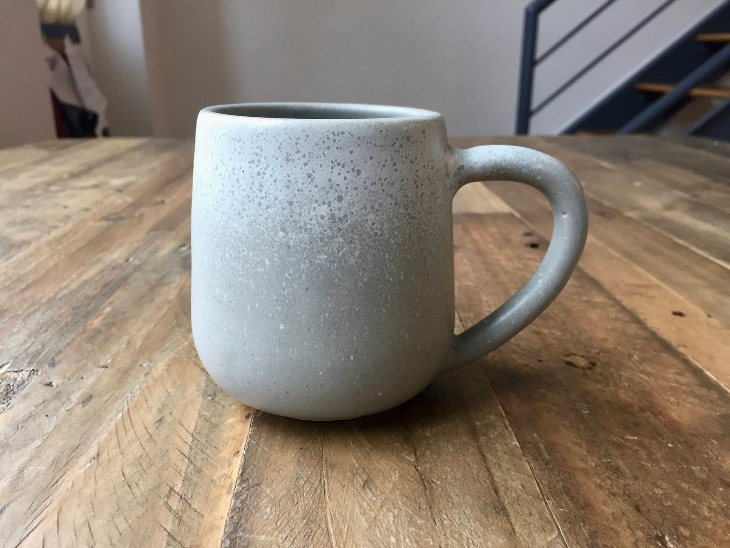 ceramic mug - handmade coffee cup- Gray and white