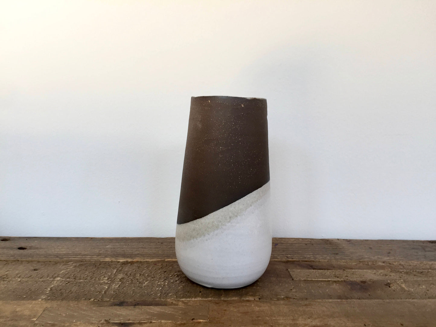 Ceramic flower vase - modern design-flower holder- white