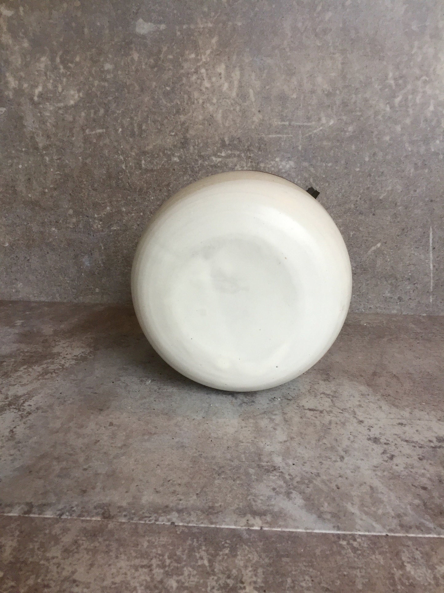 Large Ceramic planter-white on chocolate stoneware-   Hanging flower pot - herb planter