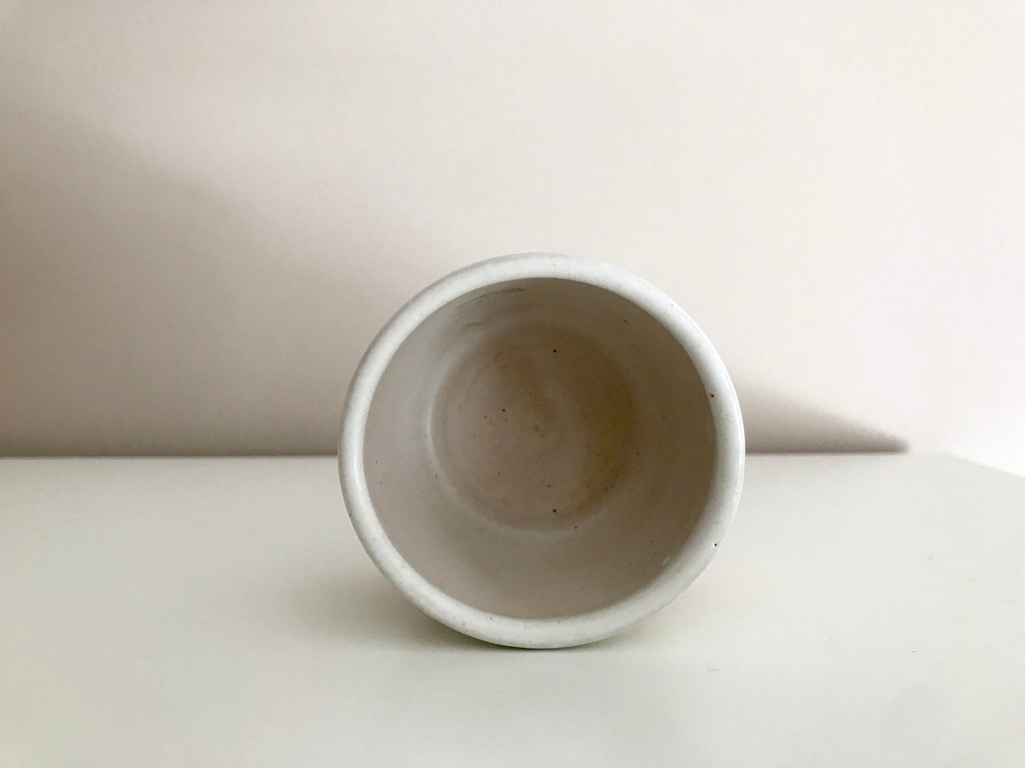 Wide Beige and white- ceramic Matchstick holder- Strike on side - match jar- NEW!