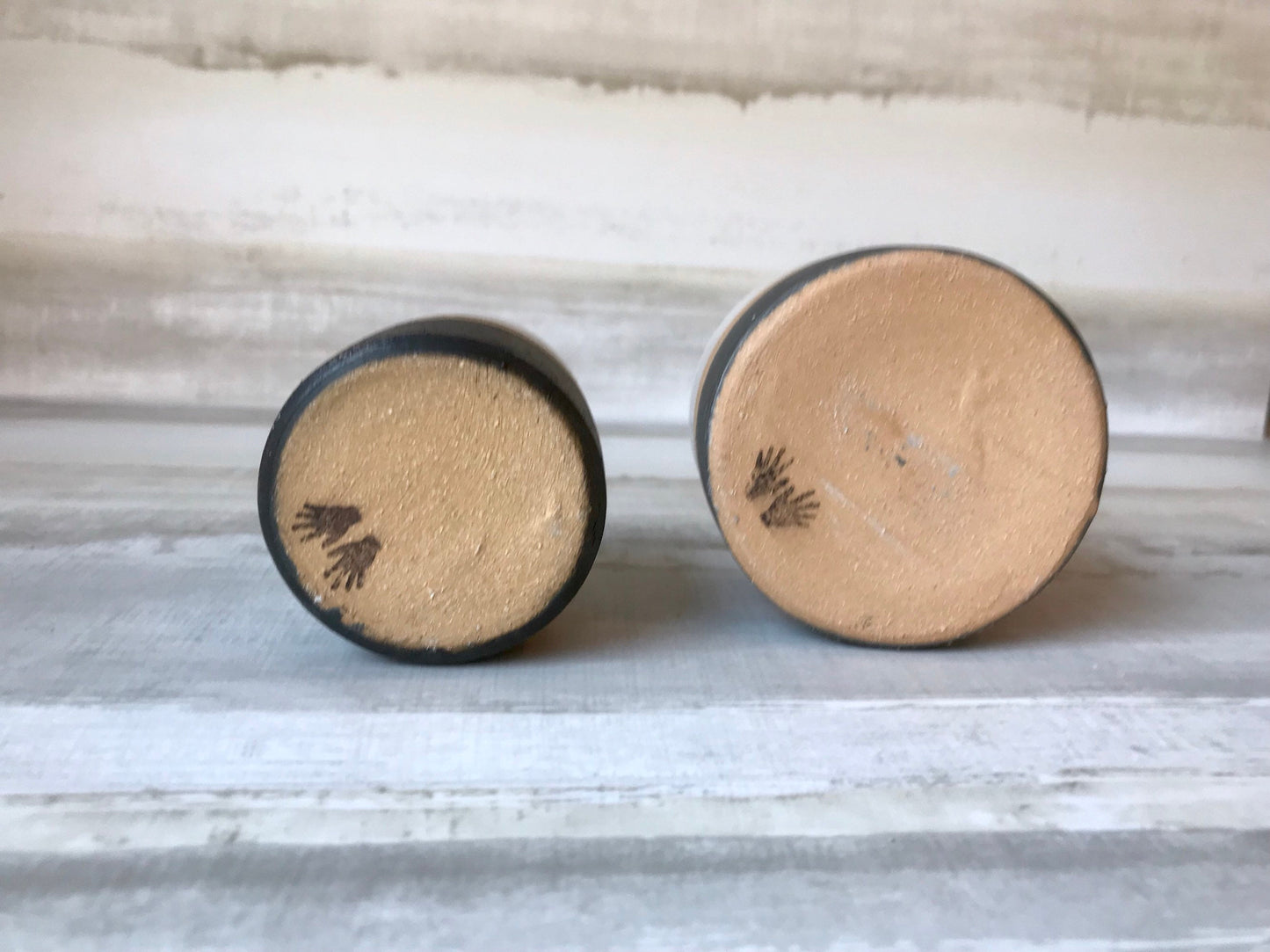 Wide tri color- ceramic Matchstick holder- Strike on side - match jar- NEW!