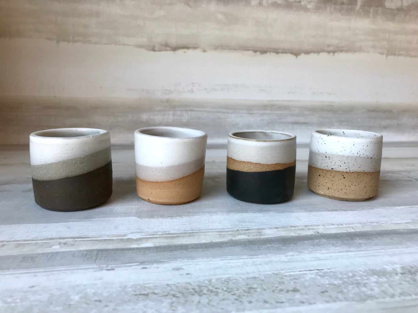 Wide tri color- ceramic Matchstick holder- Strike on side - match jar- NEW!