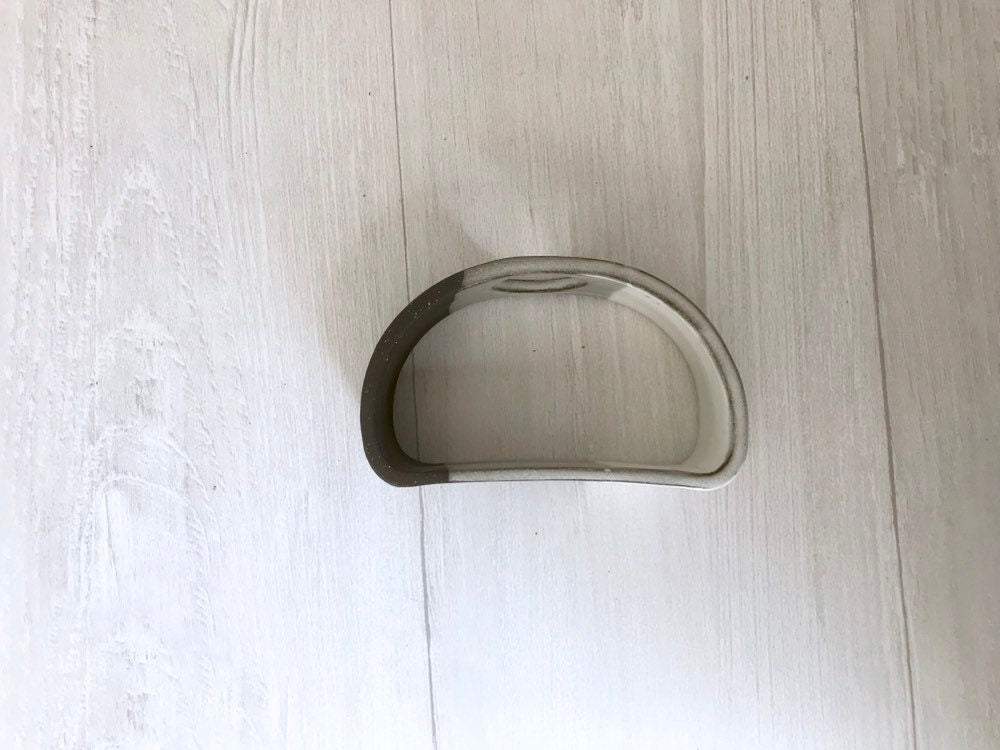 Chocolate- Small Airplant stand- ceramic plant stand- - two tone white on chocolate stoneware