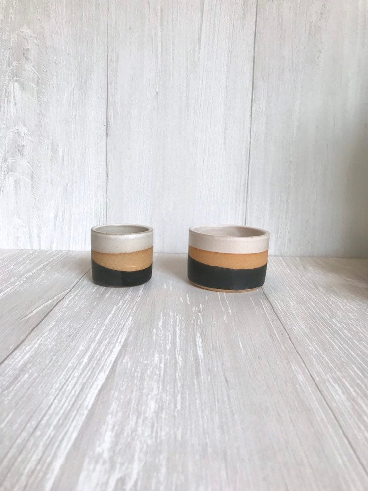 Tri color- ceramic Matchstick holder- Strike on side - two size options