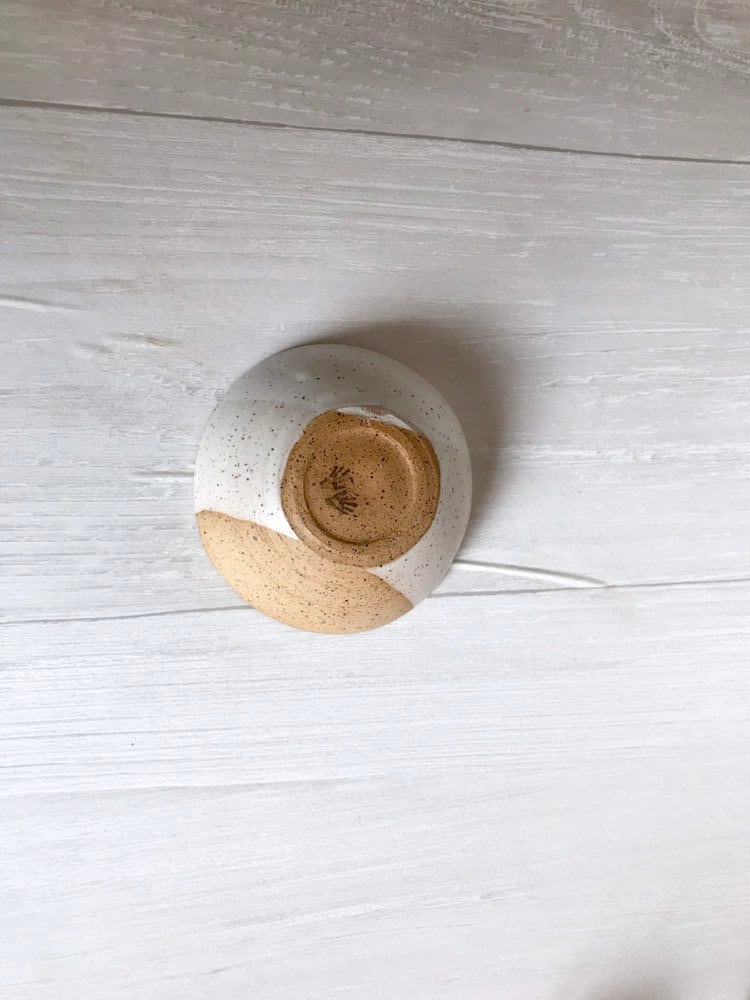 Speckled-ceramic ramekin- salt cellar- multipurpose dish-kitchenware- bowls- White