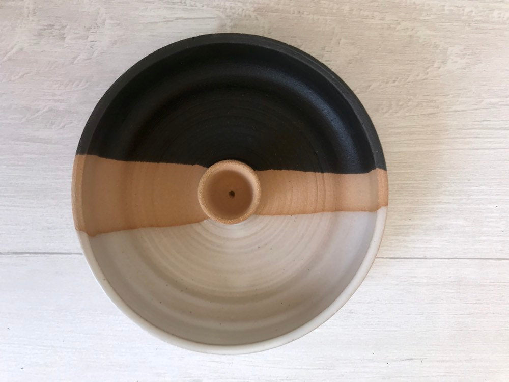 Tri color- ceramic palo santo incense burner- ceramic tray- palo santo wood stick optional! white, black and beige