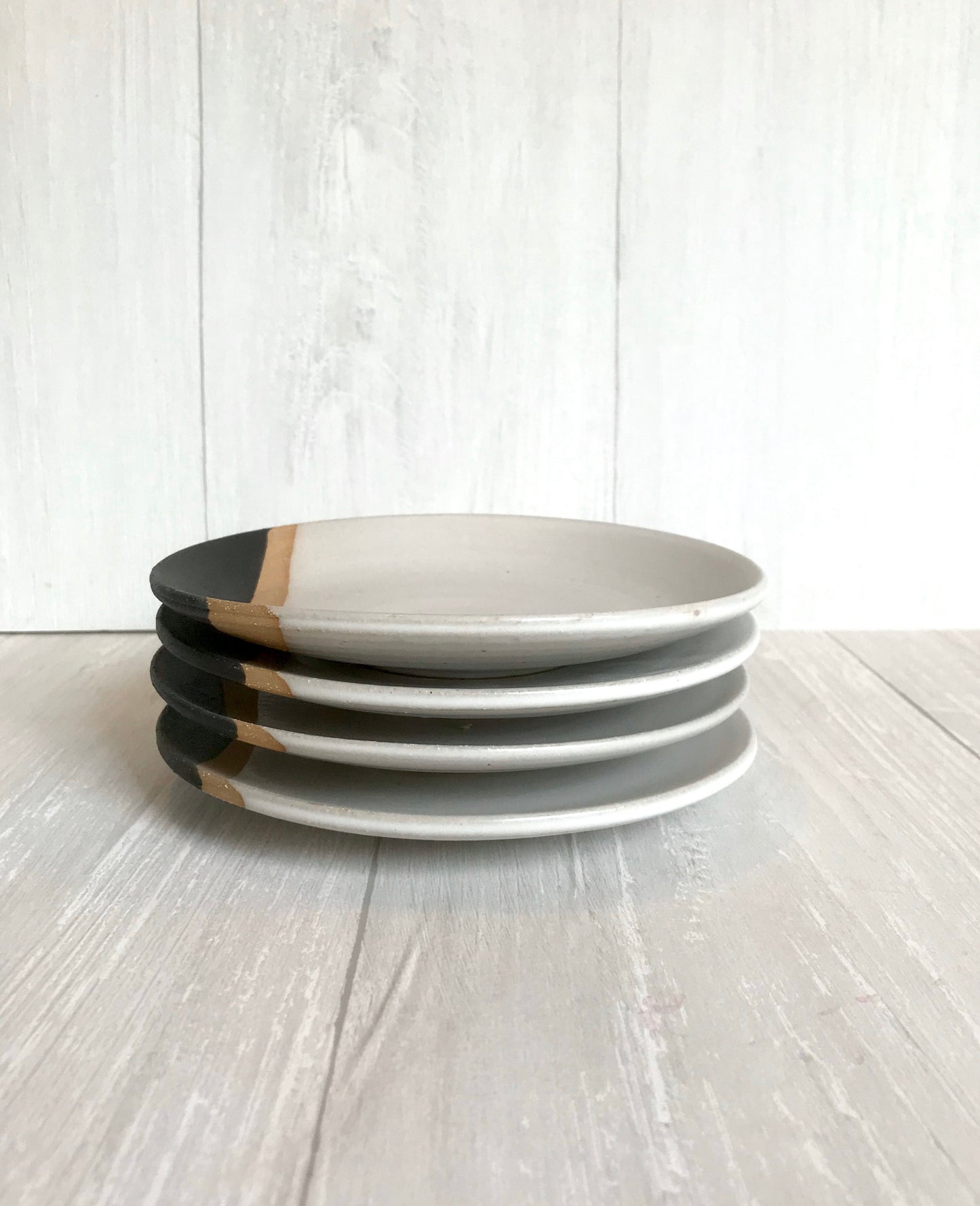 Tri color-small plate- dessert plate- multipurpose dish-kitchenware-White black and beige