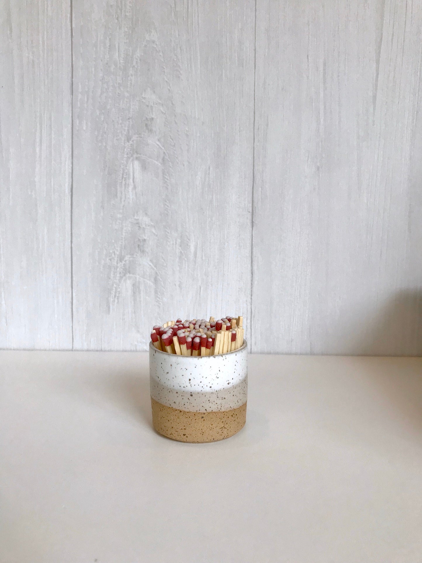 Speckled- ceramic Matchstick holder- Strike on side- two size options