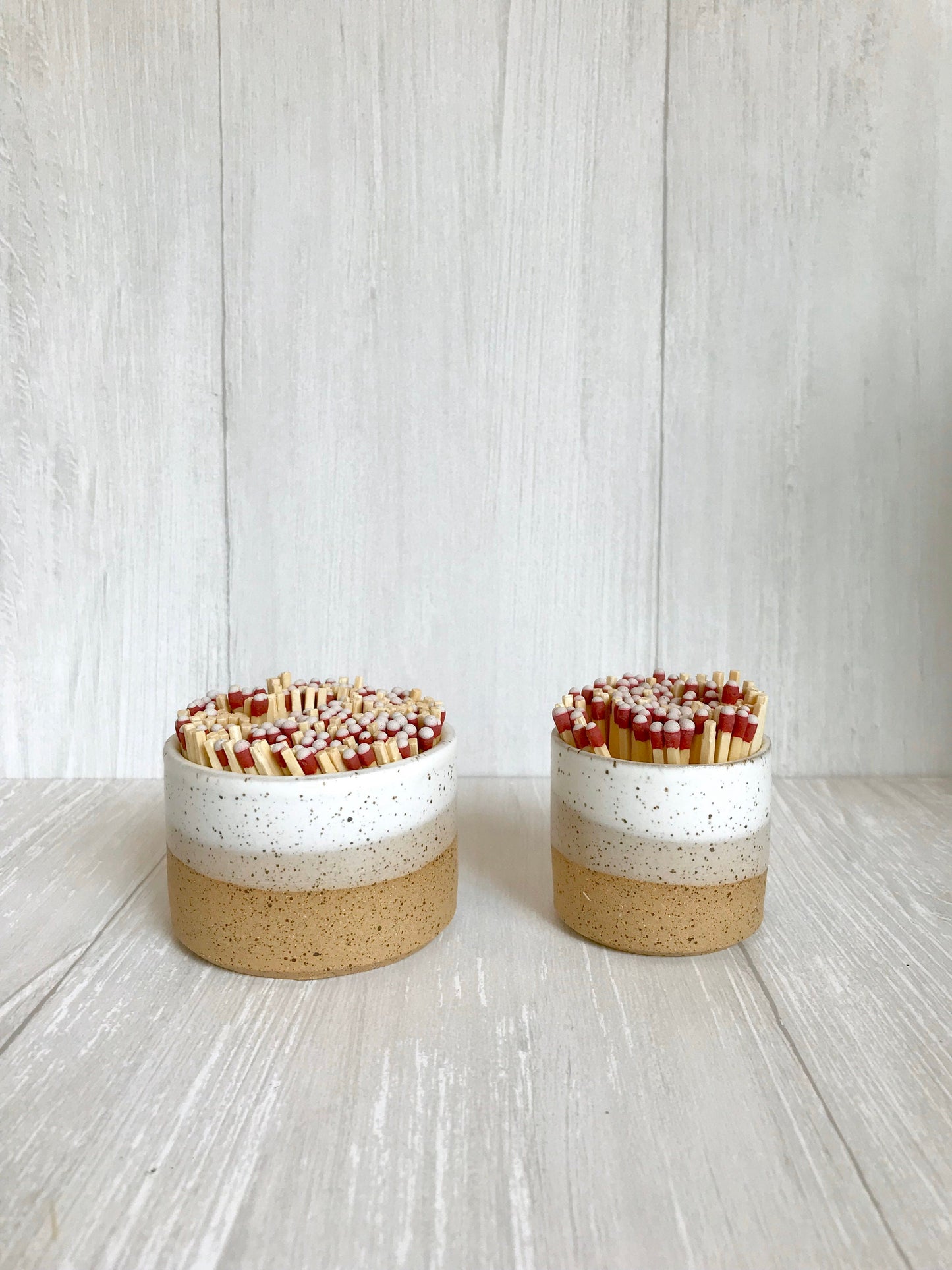 Speckled- ceramic Matchstick holder- Strike on side- two size options