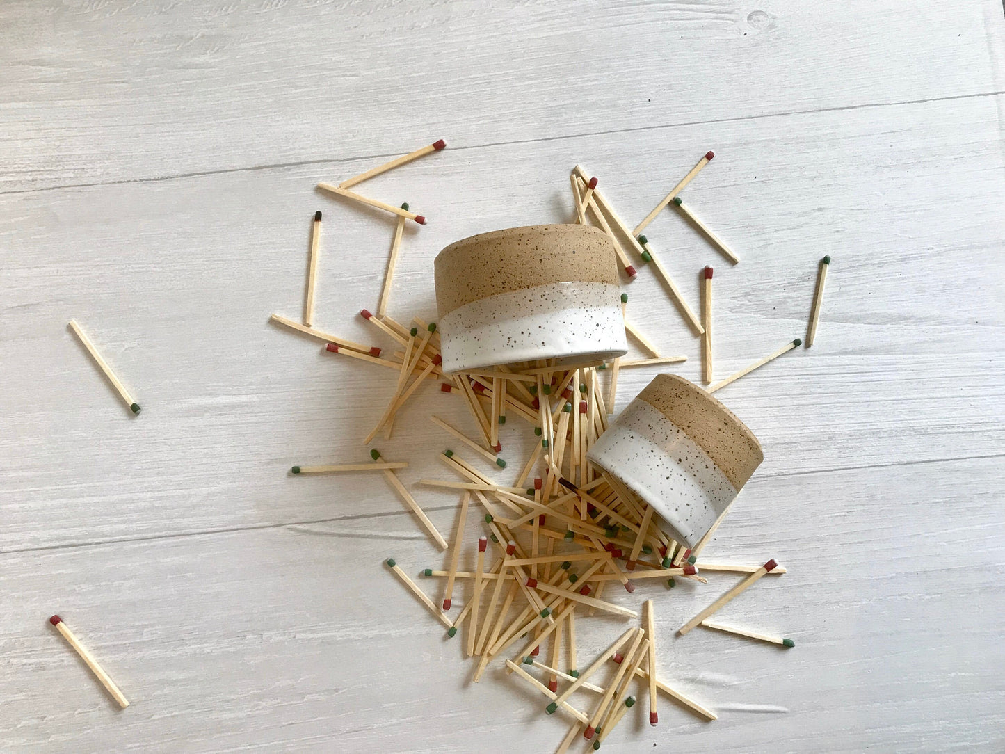 Speckled- ceramic Matchstick holder- Strike on side- two size options
