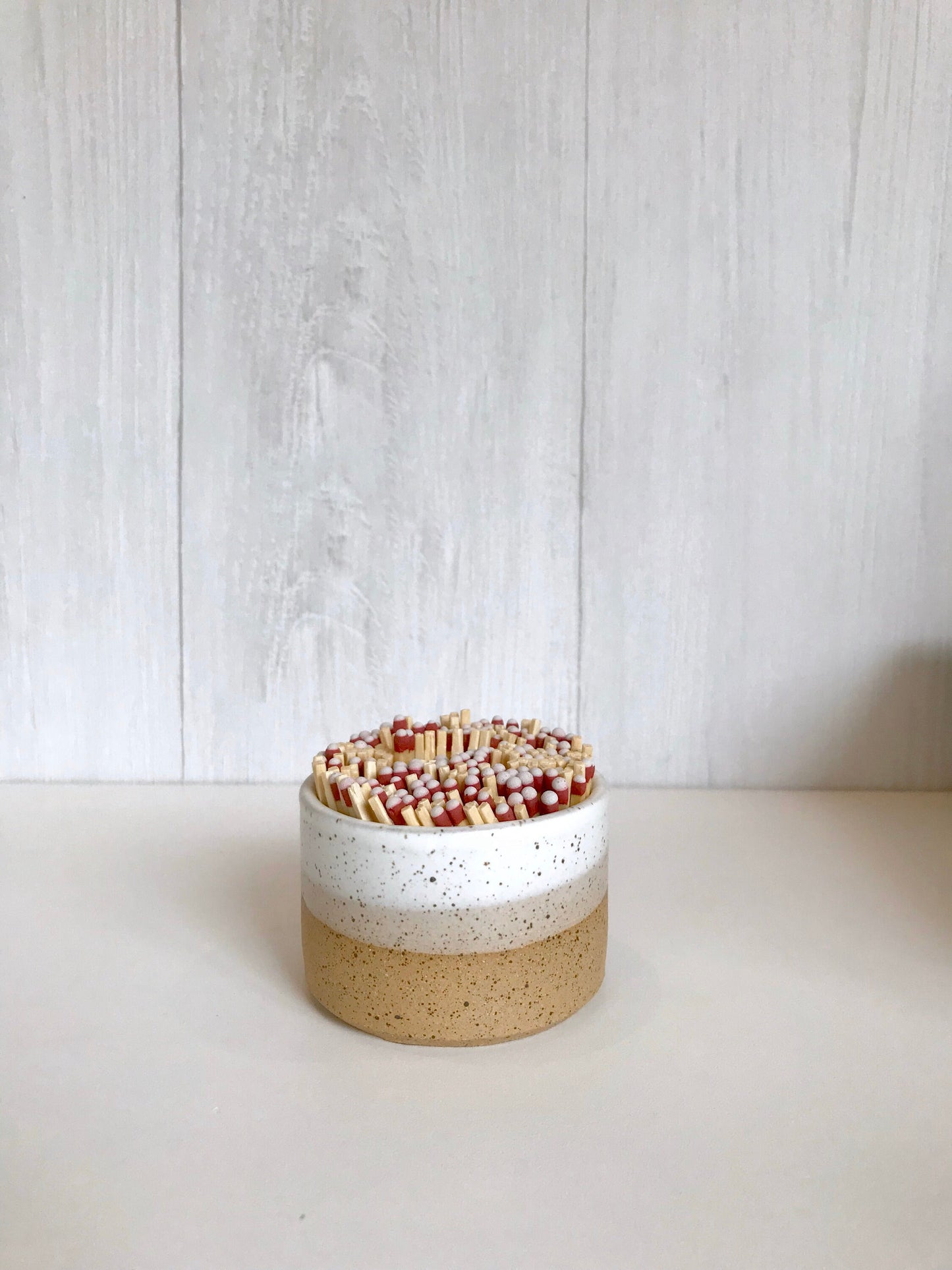 Speckled- ceramic Matchstick holder- Strike on side- two size options