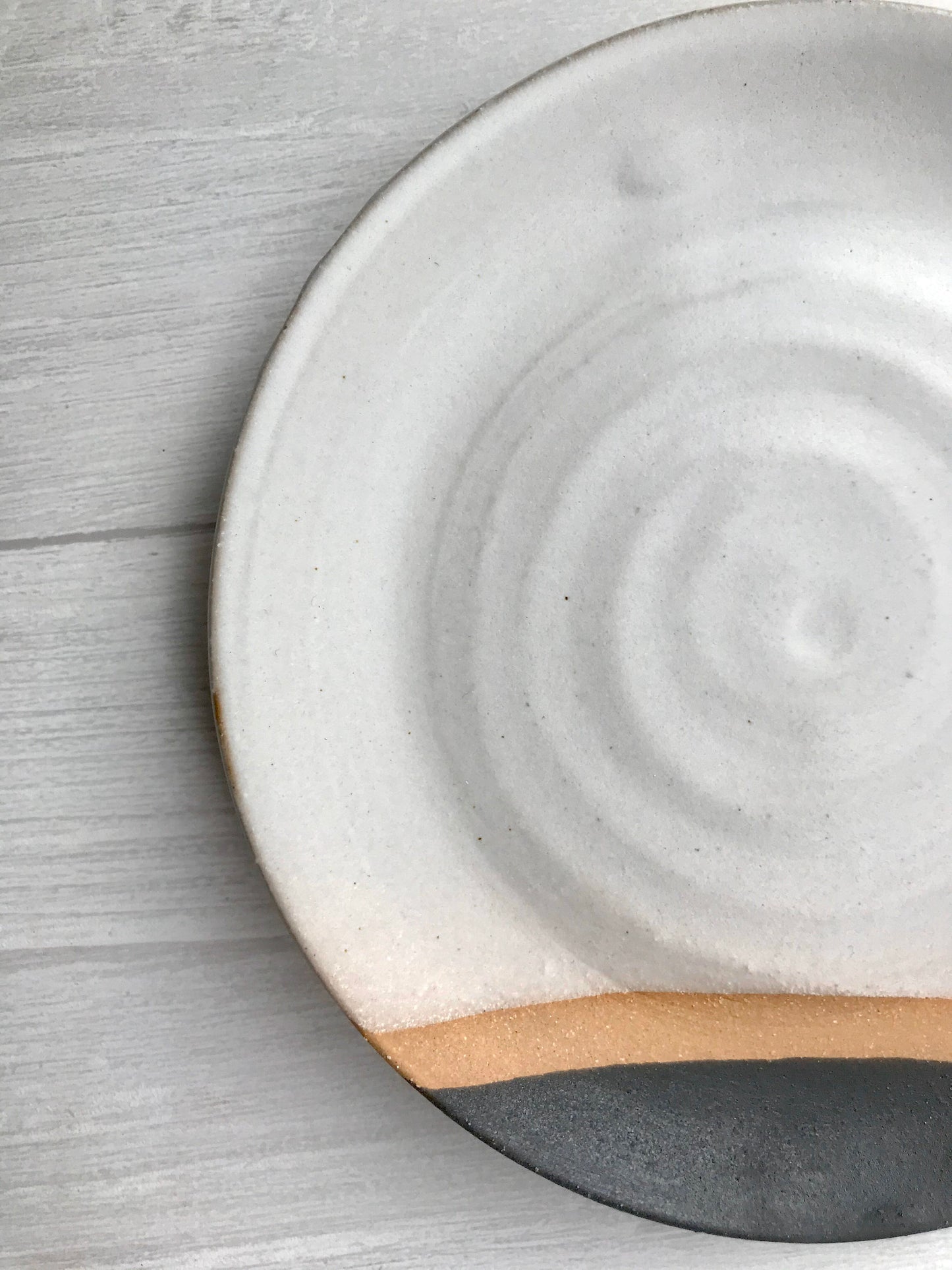 Tri color-small plate- dessert plate- multipurpose dish-kitchenware-White black and beige