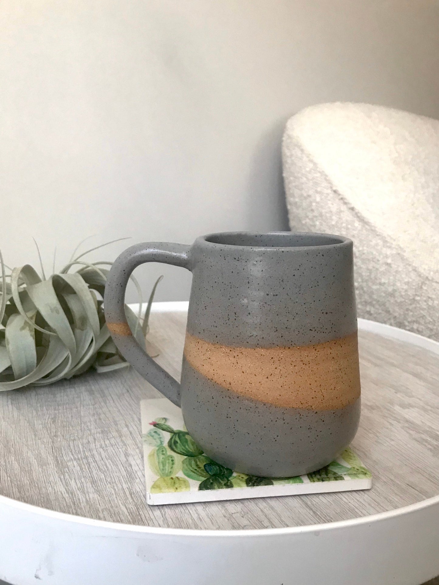 Speckled gray - ceramic mug - coffee cup - gray on speckled coffee mug-handmade