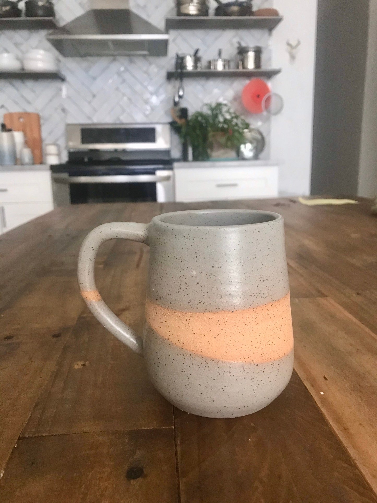 Speckled gray - ceramic mug - coffee cup - gray on speckled coffee mug-handmade