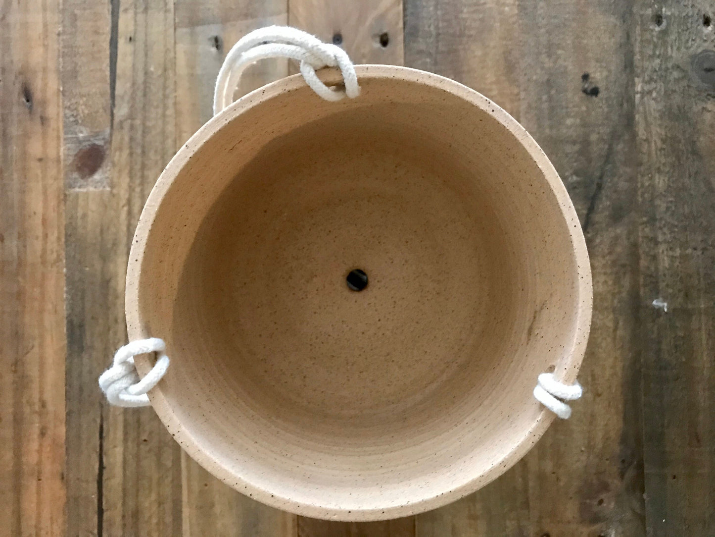 Speckled gray-Ceramic hanging planter- hanging flower pot - with drainage hole- three sizes available