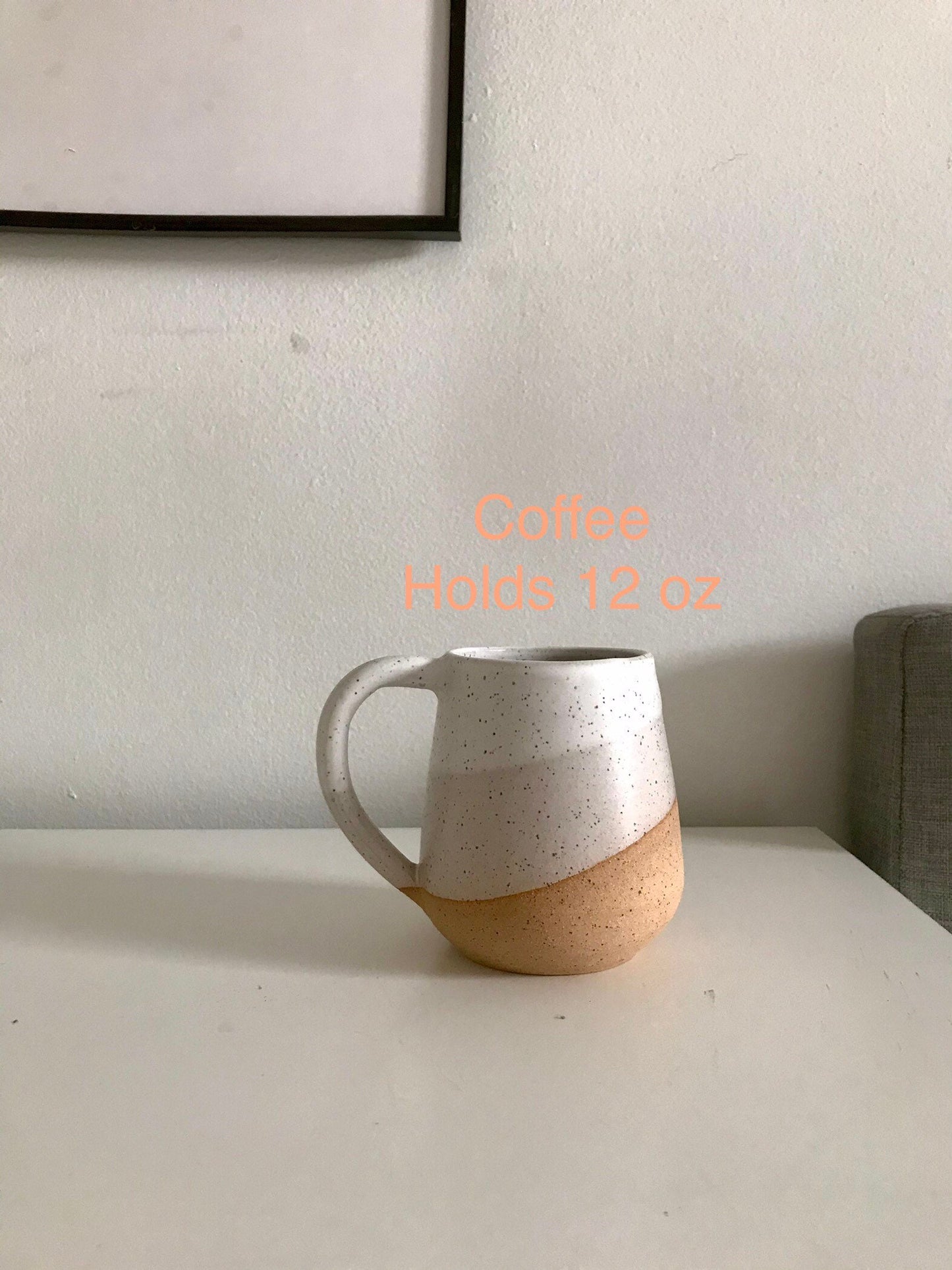 Speckled and white - ceramic espresso cup- coffee mug- two sizes available!!! white on speckled clay
