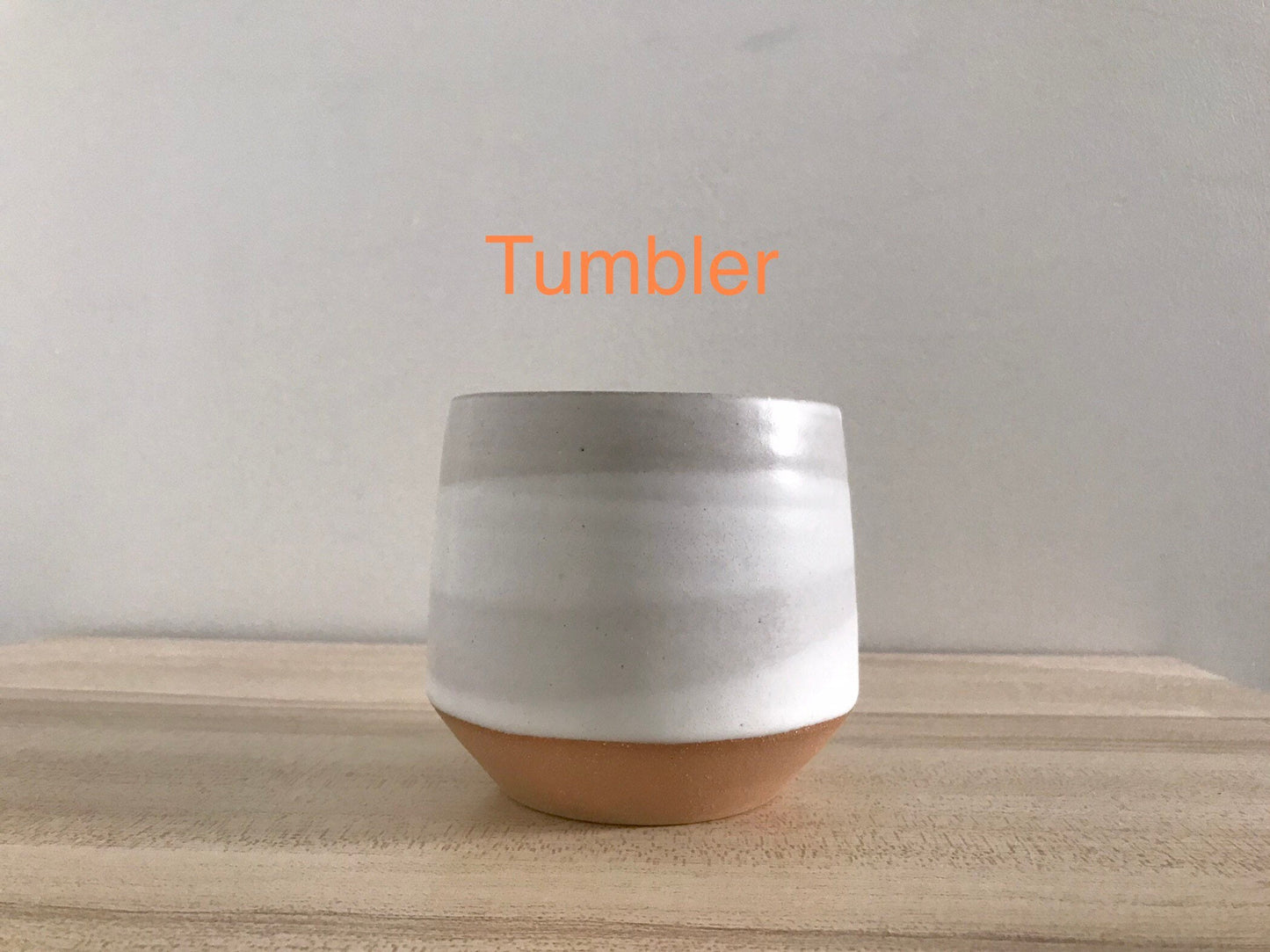 White striped ceramic mug- coffee cup- beige angular mug - two options available