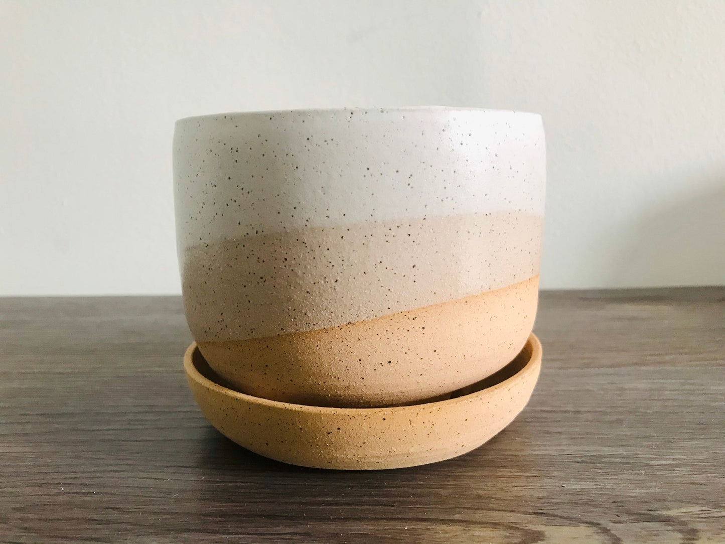 4" planter with saucer. hand made ceramics. planters and pots