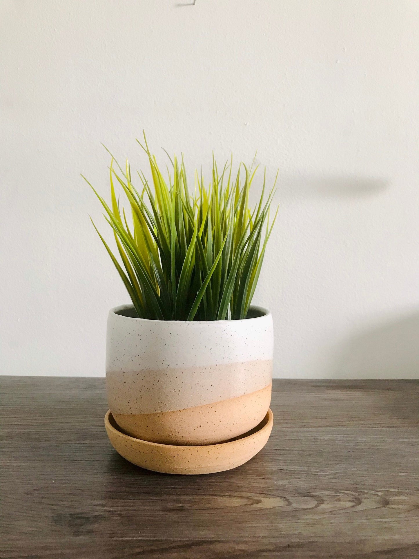 4" planter with saucer. hand made ceramics. planters and pots