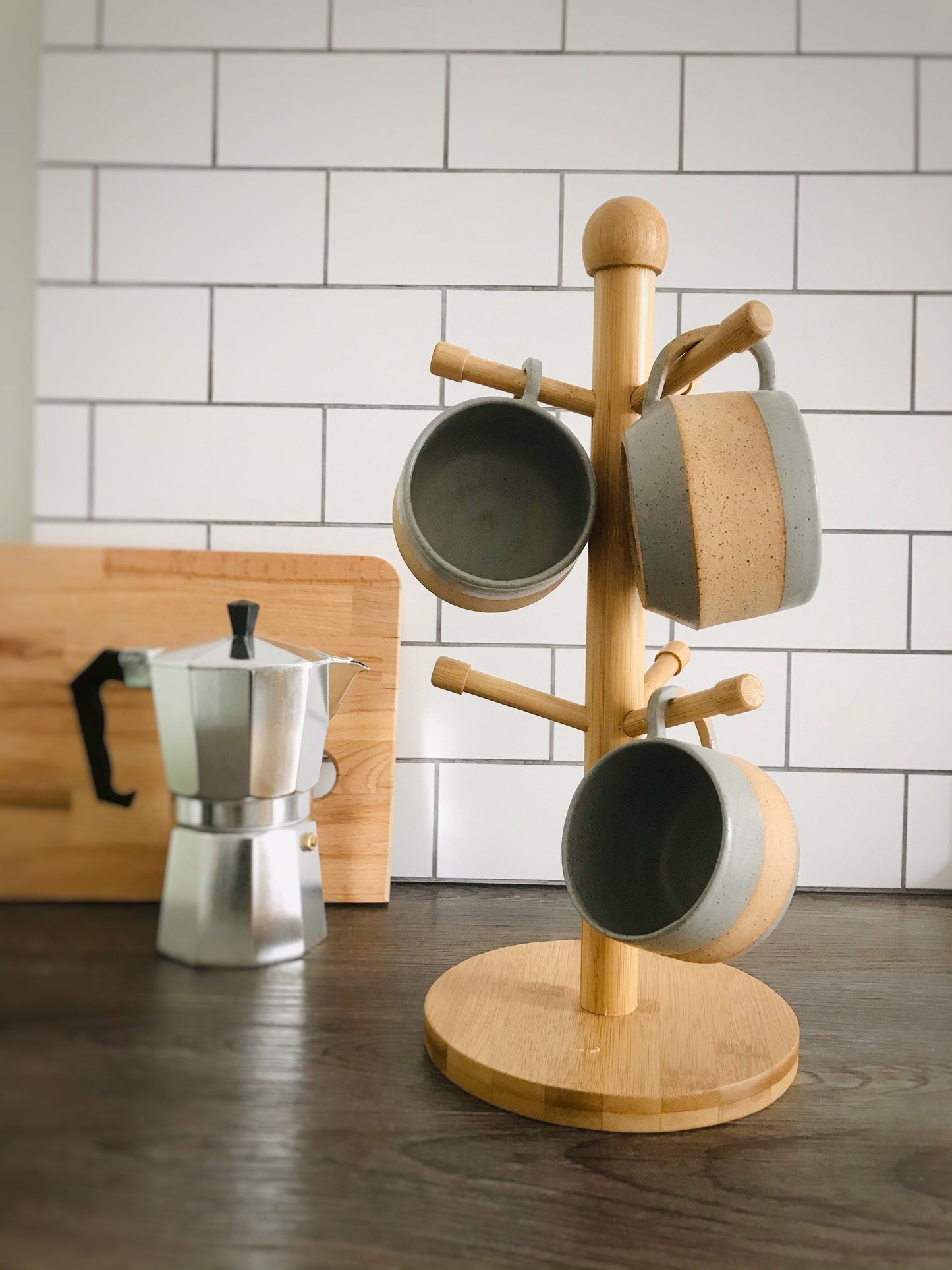 angular espresso cup-small coffee mug- ceramic-gray -handmade kitchen decor