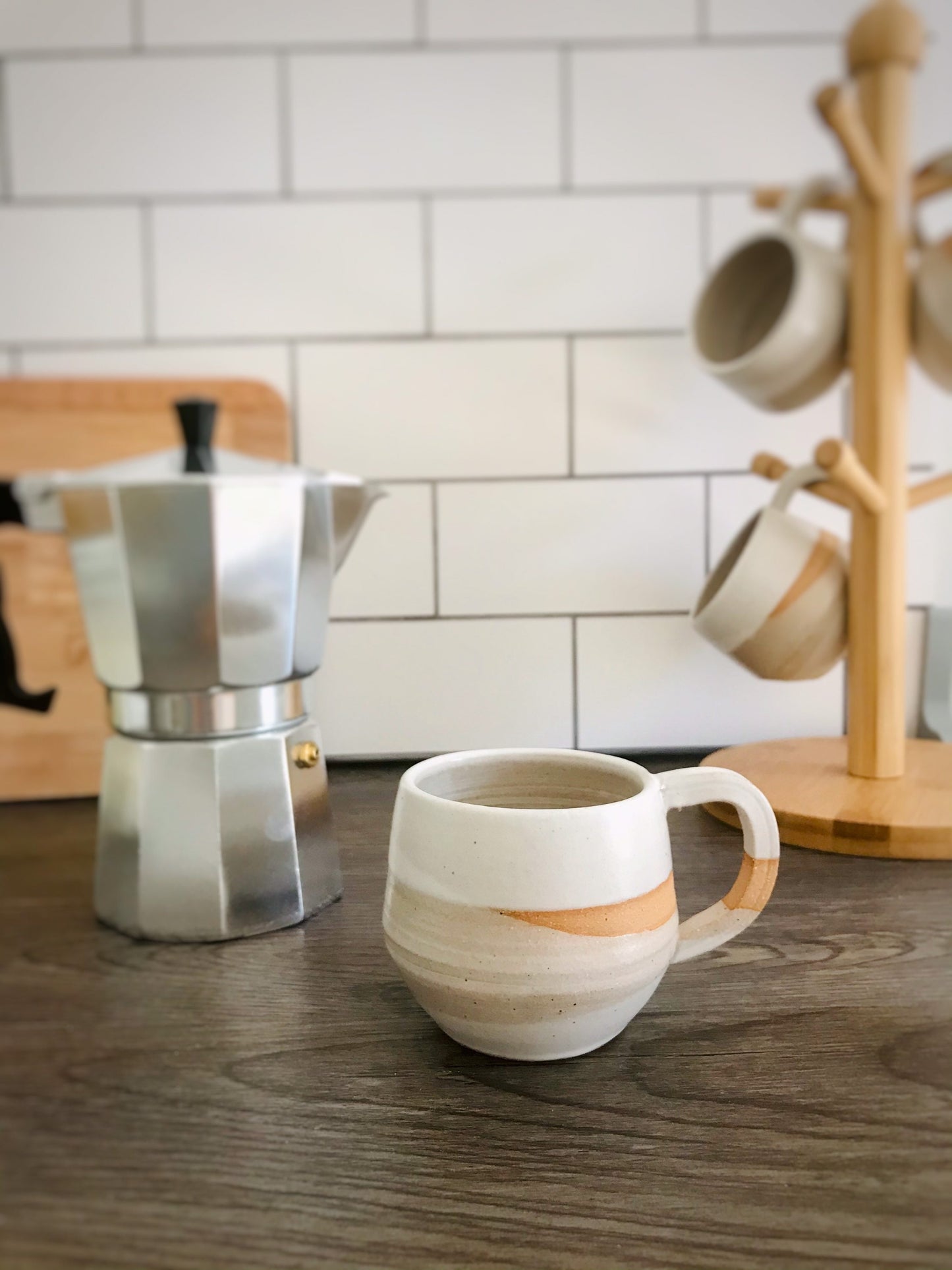 angular oversized espresso cup- small coffee mug- handmade kitchen decor