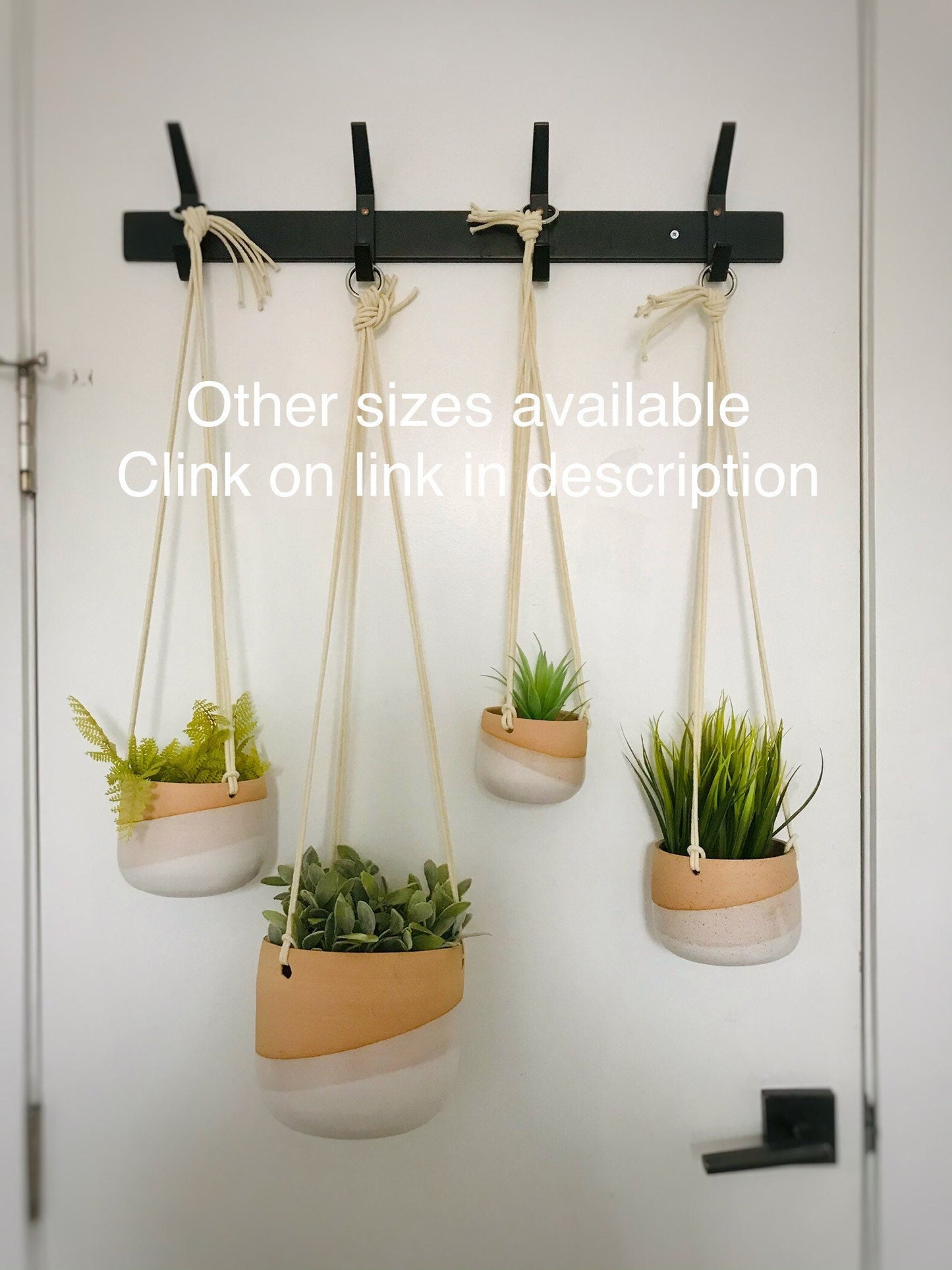 large 6" hanging planter- hanging flower pot - with drainage hole-