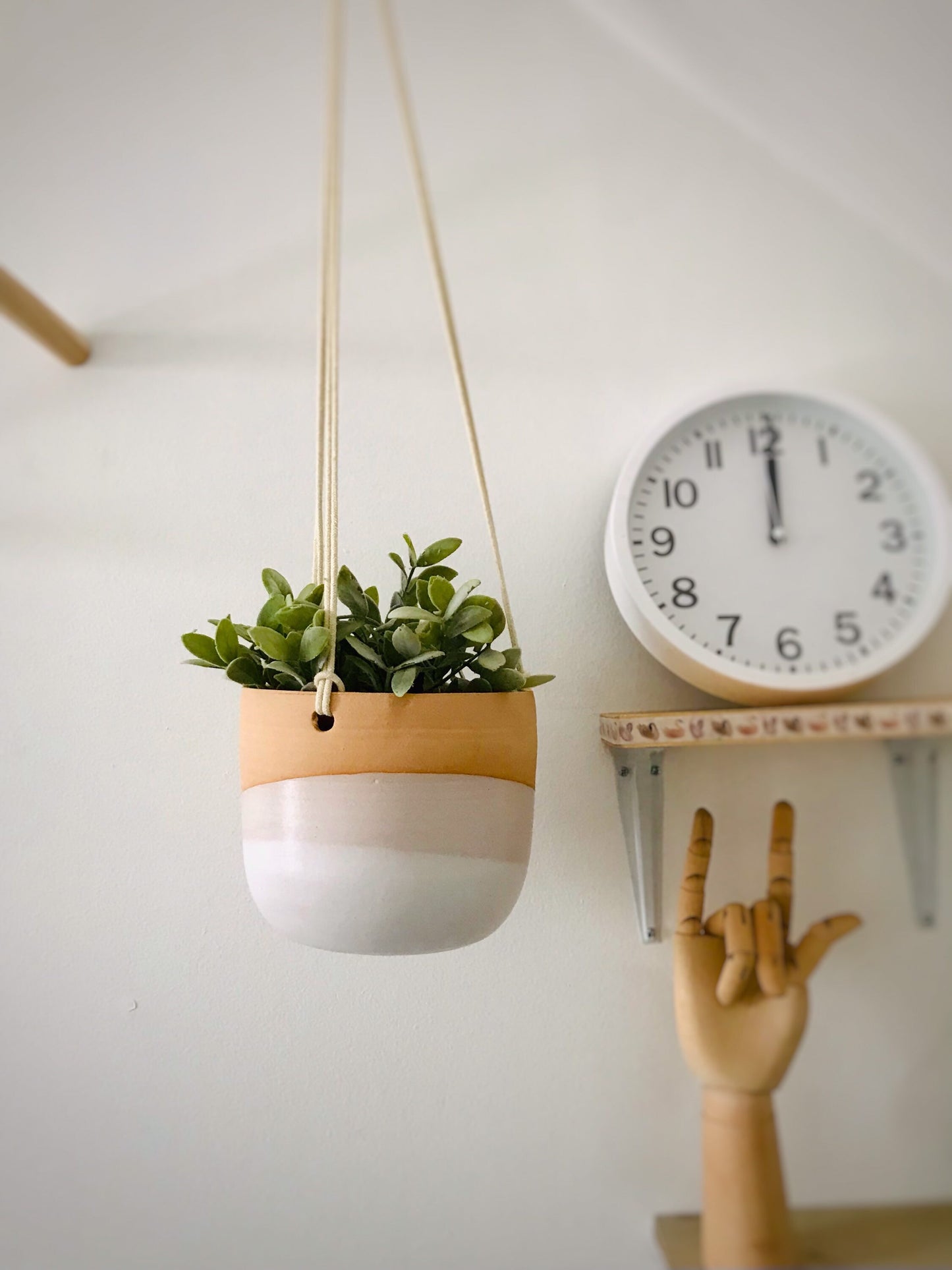 large 6" hanging planter- hanging flower pot - with drainage hole-