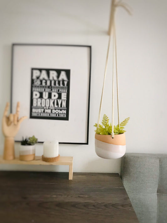 medium 4" hanging planter- hanging flower pot - with drainage hole