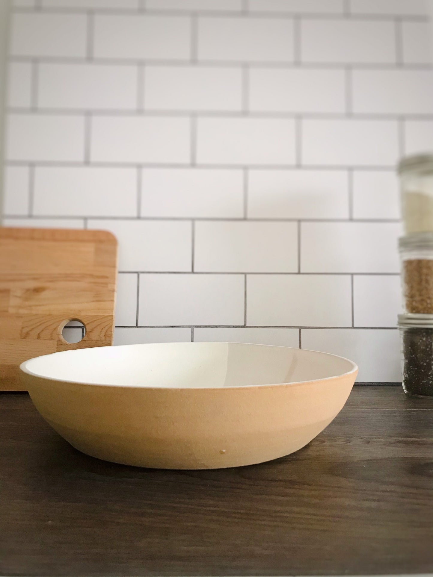 ceramic serving bowl platter- fruit bowl-pasta server-multipurpose dish-kitchenware- bowls- White