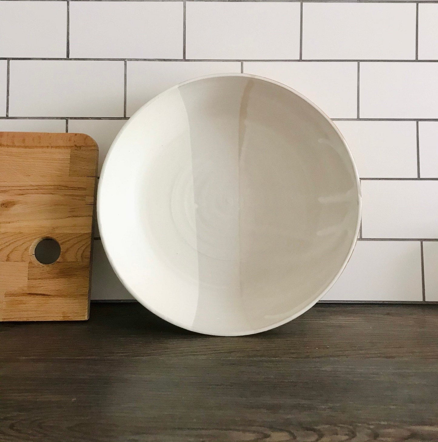 ceramic serving bowl platter- fruit bowl-pasta server-multipurpose dish-kitchenware- bowls- White