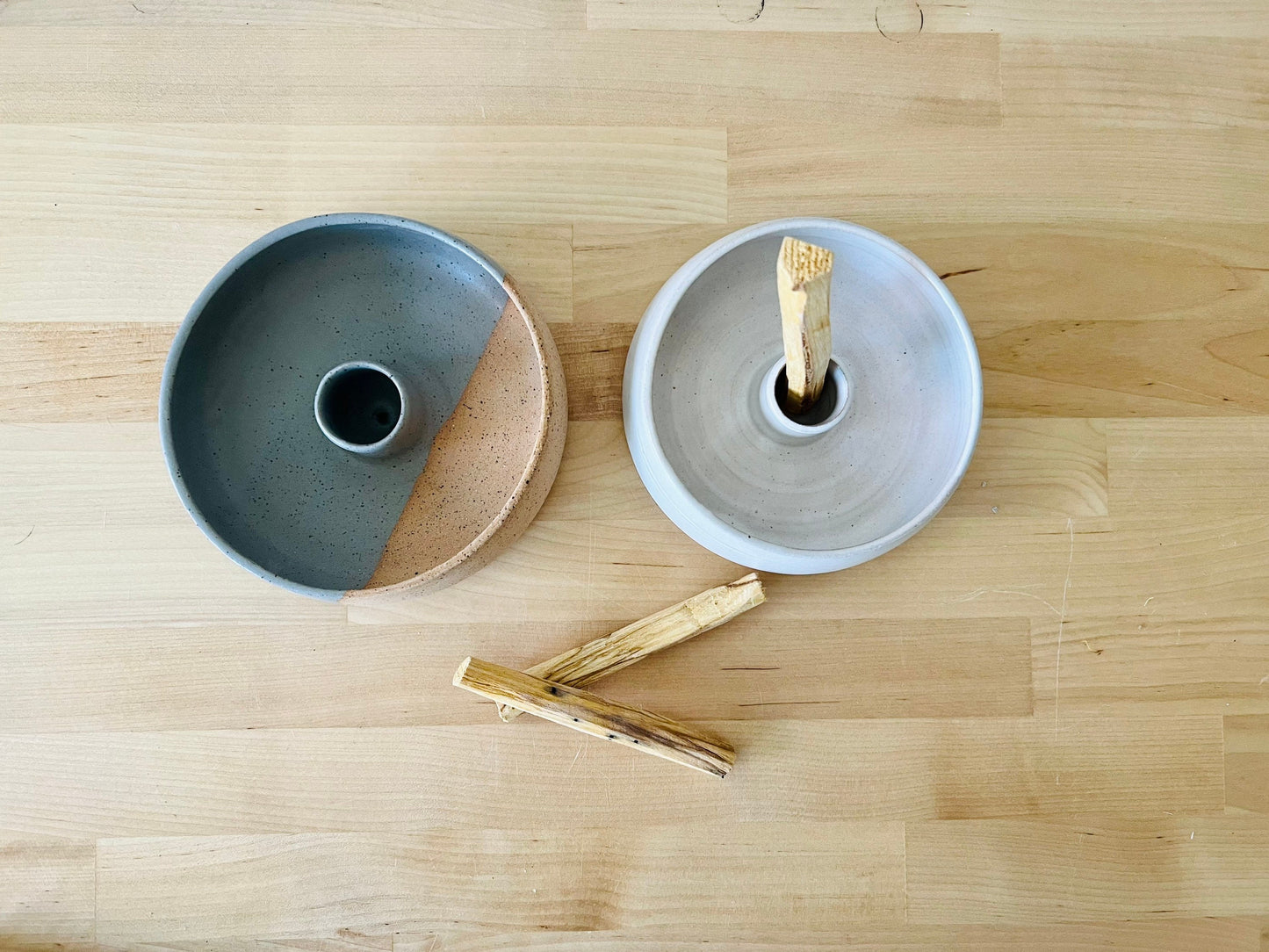 angled burner tray- santo palo- incense- sage- handmade. sample sale.