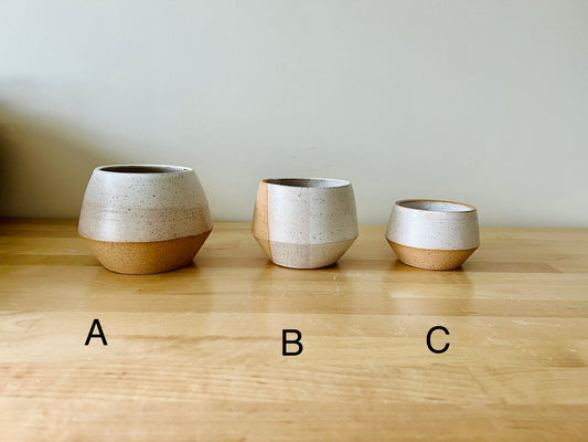 Speckled-assorted handmade ceramic jars  multipurpose