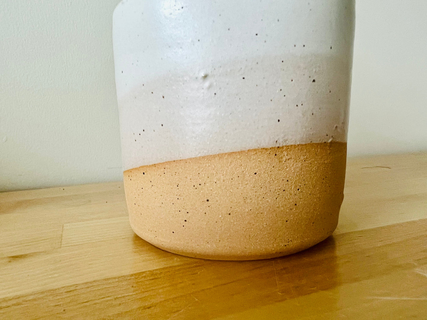 Cylinder Succulent pot- drainage hole . 4" White. Ceramic- limited edition