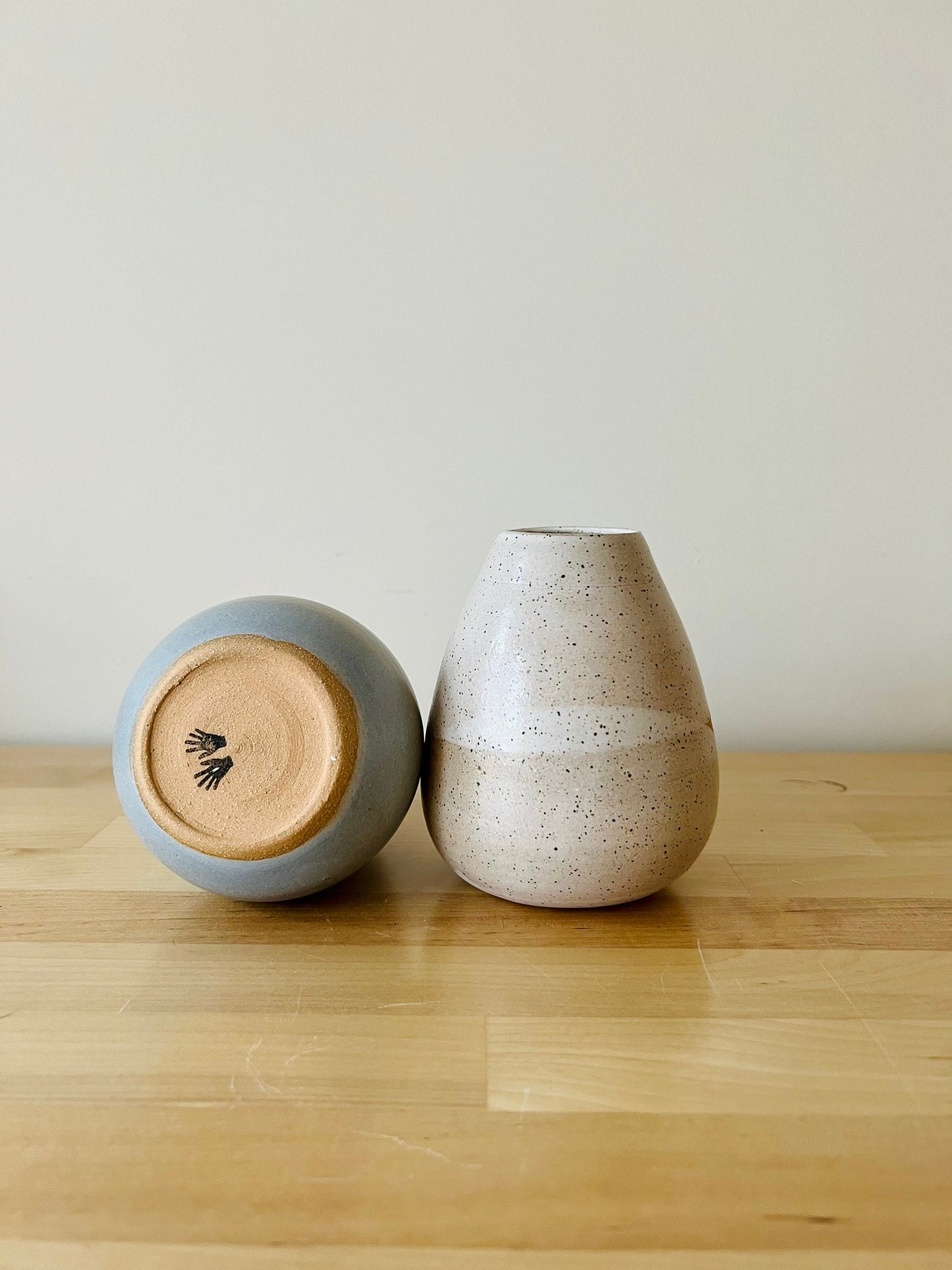 Criss-Cross Bud Vase - Wide Bottom - Handmade Ceramic Vase- Color Options