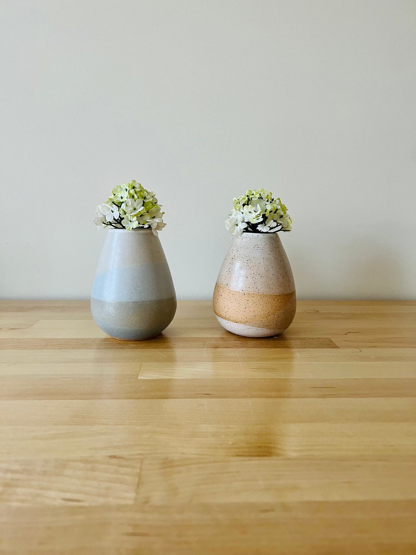 Criss-Cross Bud Vase - Wide Bottom - Handmade Ceramic Vase- Color Options
