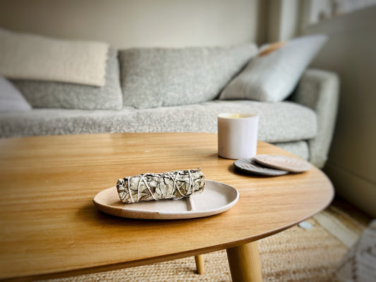 smudge dish-ceramic sage stick burer- handmade ceramics- assorted color